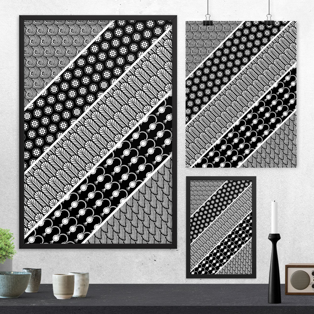 Ancient Assyrian Patterns Wall Art - Series 1