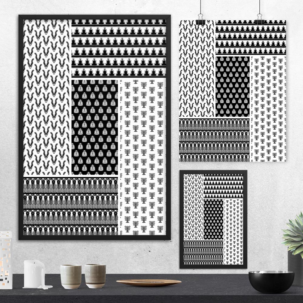 Ancient Assyrian Patterns Wall Art – Series 8