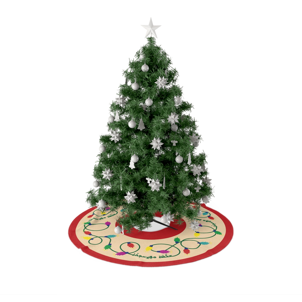Illuminated Pine Cones Christmas Tree Skirt - Image 3