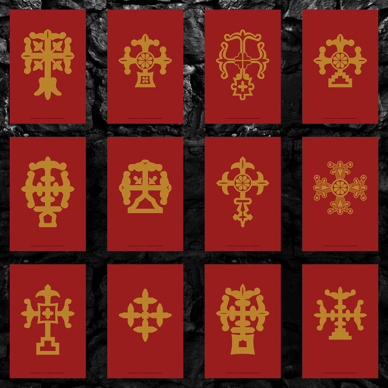 The Crosses of Rabban Hormizd Monastery Pure Form Cross Wall Art - Apostolic Crimson