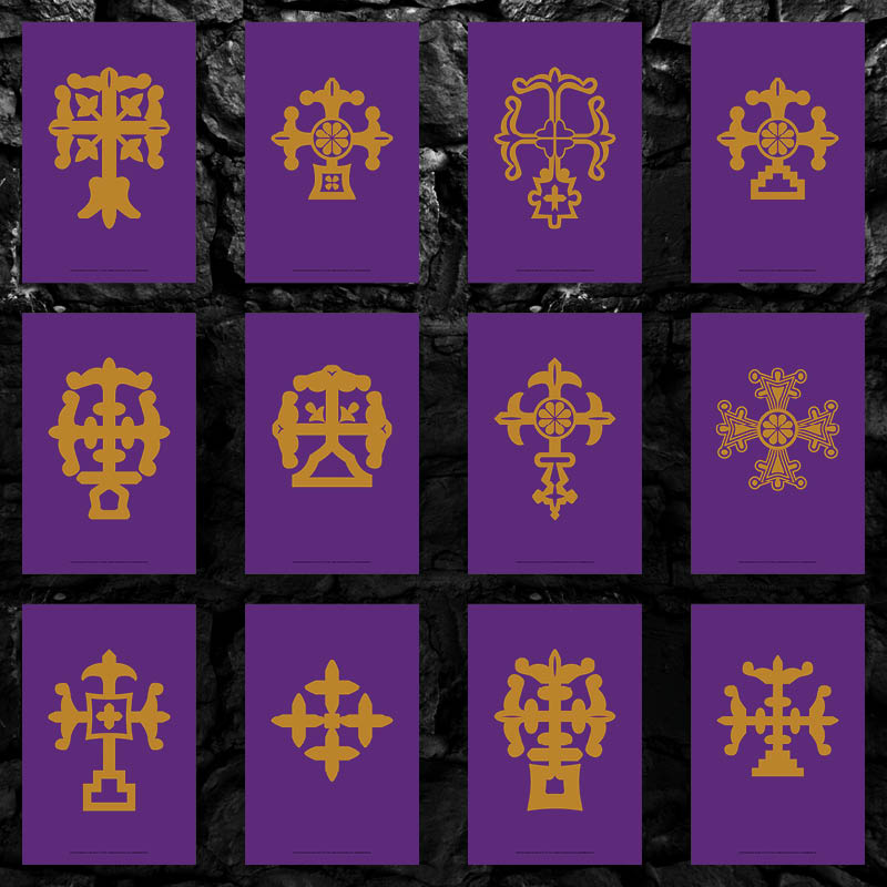 The Crosses of Rabban Hormizd Monastery Pure Form Cross Wall Art - Violet Grace
